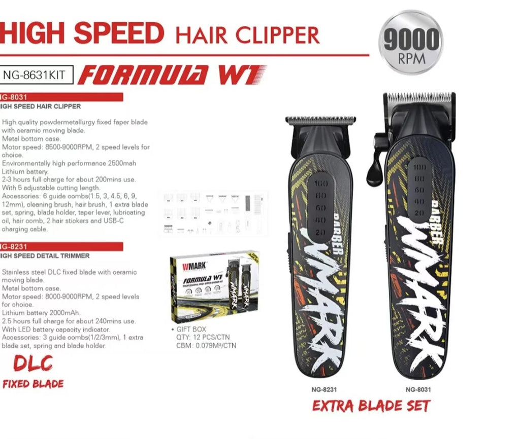 WMARK new hair clipper NG-8631KIT men's oil head engraving electric scissors 2 sets