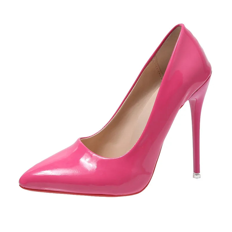 Women's Shoes Red Sole High Heels Sexy Pointed Toe 12cm Pumps Stiletto Women Wedding Shoes Plus Size Dress High Heels Tacones