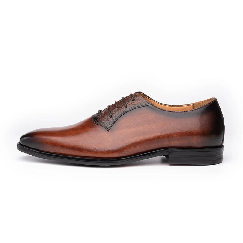Luxury Mens Oxford Genuine Leather Shoes Business Office Men Wedding Formal Lace Up Dress Shoes