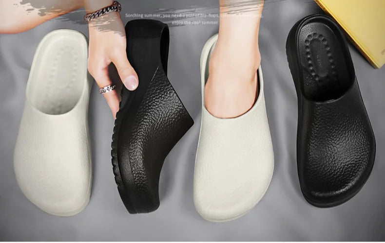 Comfortable Clogs for Women Men Eva Slip-on Chef Nurse Shoes Waterproof Slippers Lightweight Hospital Kitchen Safety Sandals