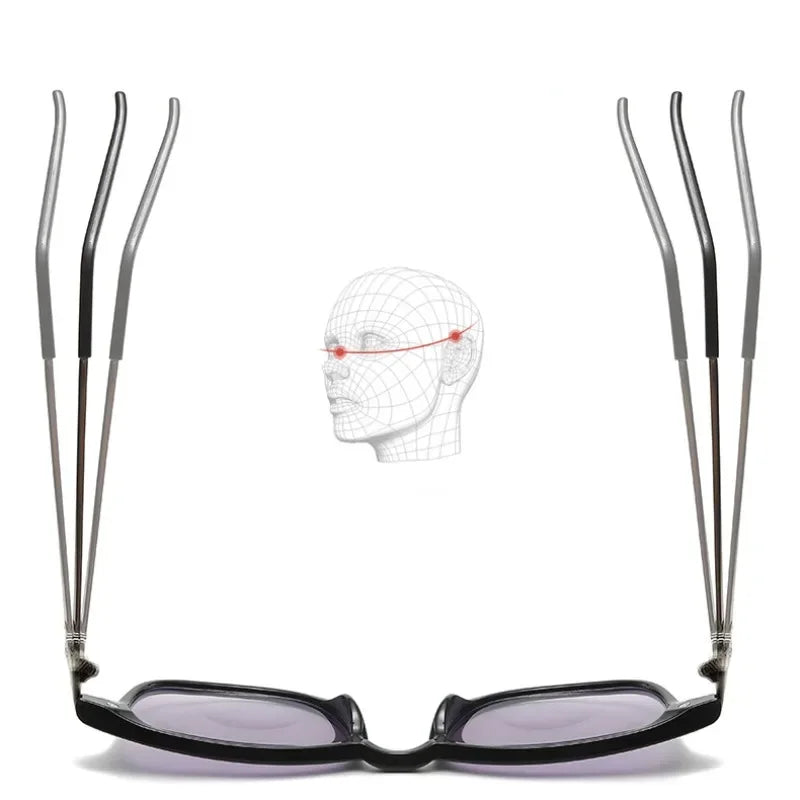Bifocal Presbyopic Glasses HD Anti Blue Light Large Frame Presbyopia Glasses Resin Lens Sunglasses Bifocus Reading Glasses Men
