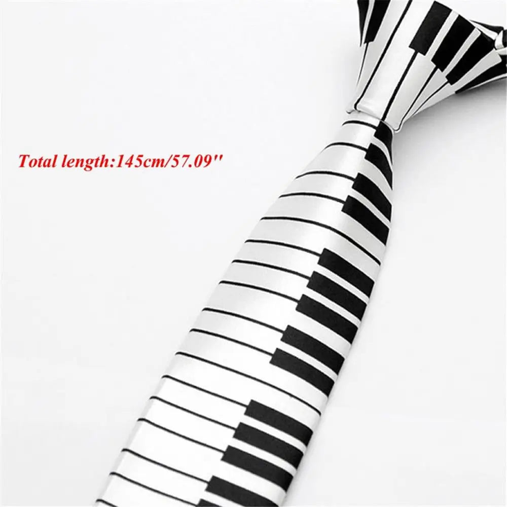 Gifts Classic for Men Fashion Black & White Skinny Tie Music Tie Piano Keyboard Necktie