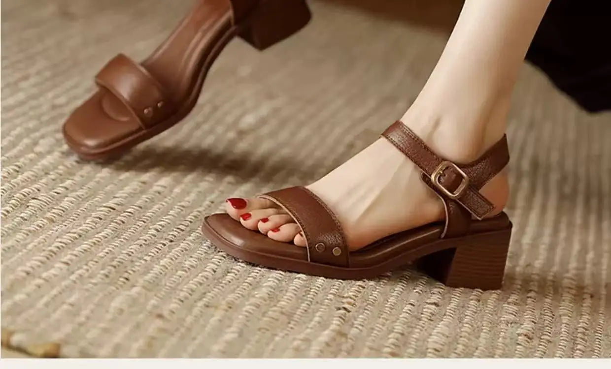 Women's Sandals Sexy High Heels Shoes for Woman Elegant Chunky Shoes New Pumps Party Flip Flops Dress Retro Mujer De Zapatos