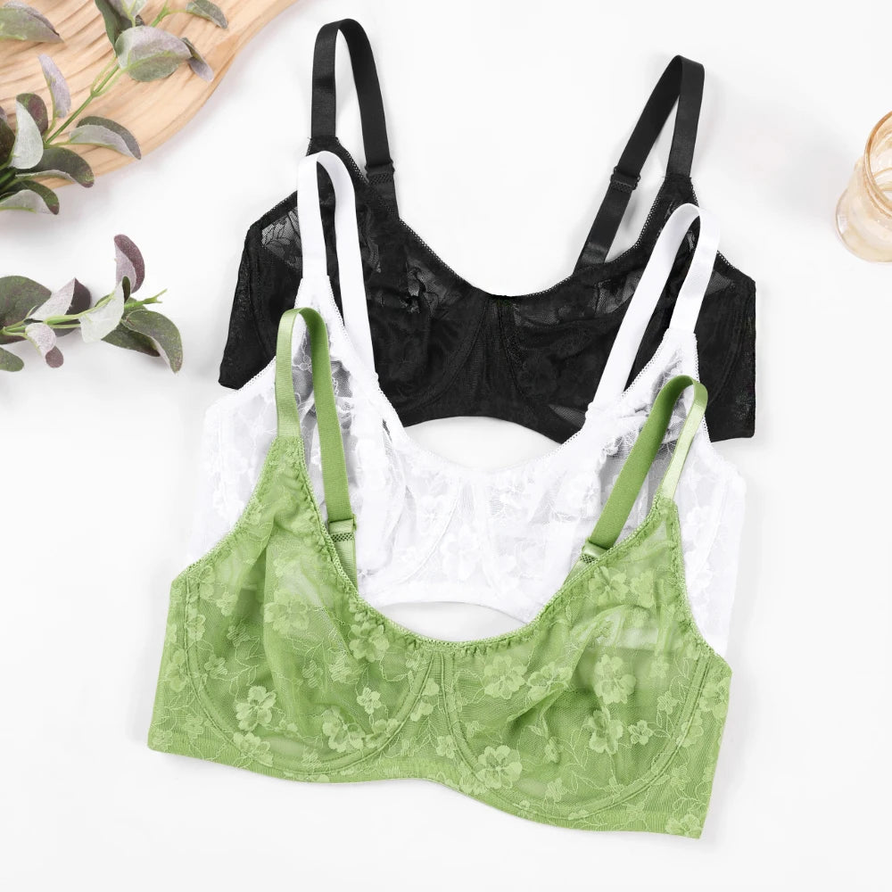 Sexy Lingerie Female Bra & Briefs Sets Seamless Bras For Women's Lace Thong Underwear Plus Size Brassiere