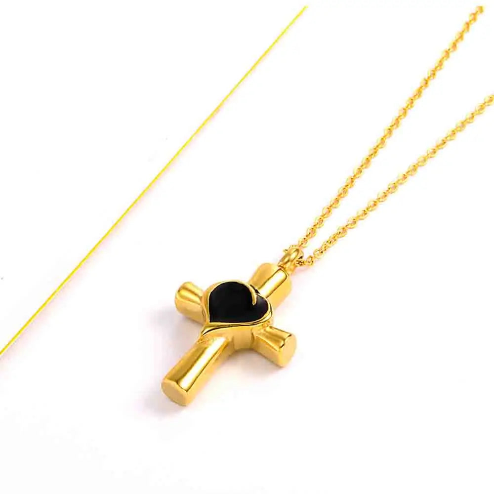 Cremation Jewelry Cross Urn Necklaces for Ashes for Women for Men Cross Memorial Keepsake Urn Pendant
