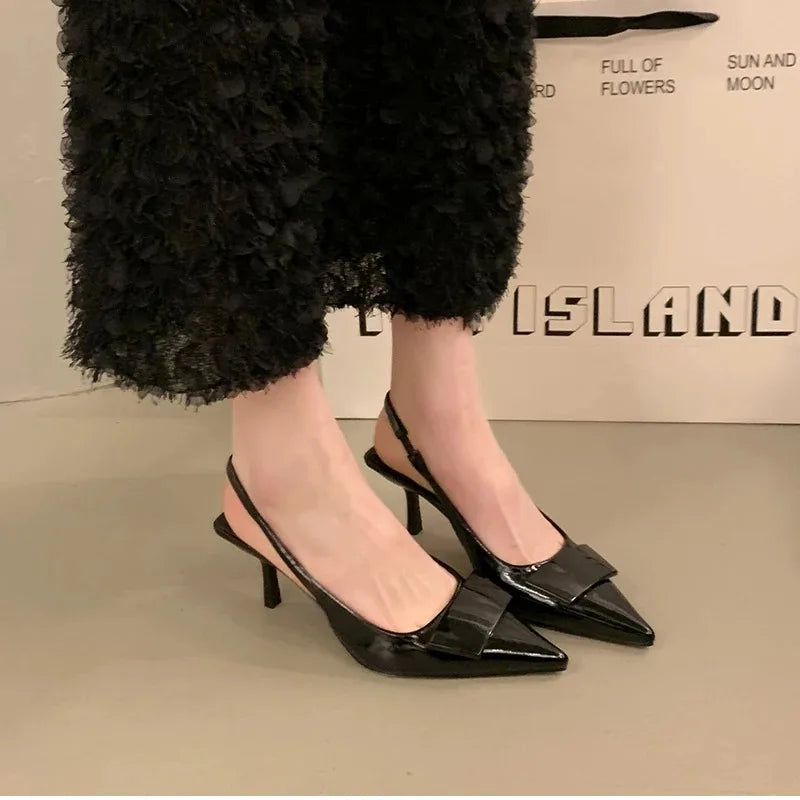 2025 Summer Women's Shoes High Heel Women Sandals Fashion Pointed Toe Singbacks Shoes Design Style Banquet Party Sandalias Shoes