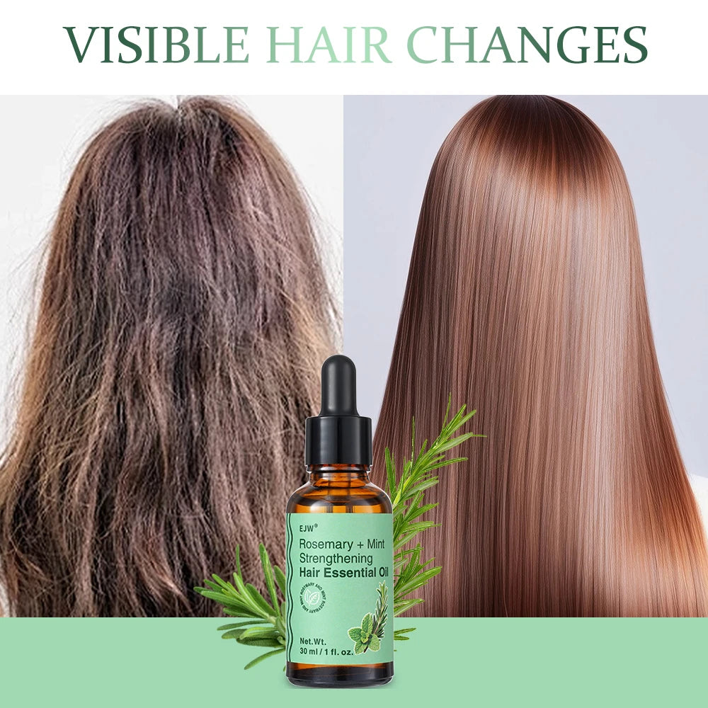 Rosemary & Mint Hair Oil - Stronger and Healthier Hair, for Dry Damaged Hair,  Frizzy or Color Treated,Hair care essential oil.