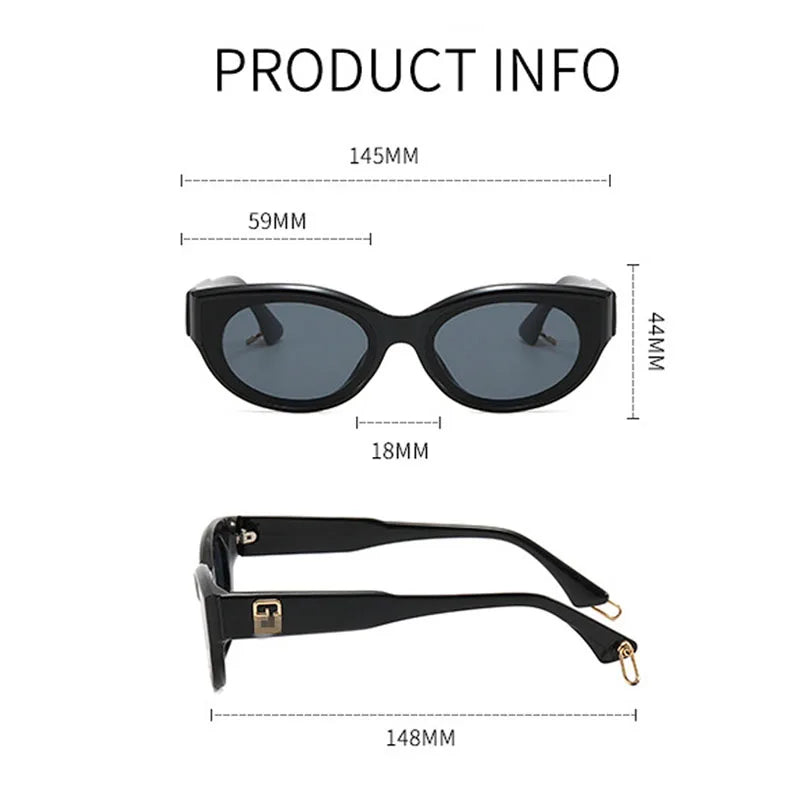 Fashion Cat Eye Sun Glasses for Women Classic Vintage Sunglasses Summer Uv Protection Female Black Eyewear Shades Eyeglasses