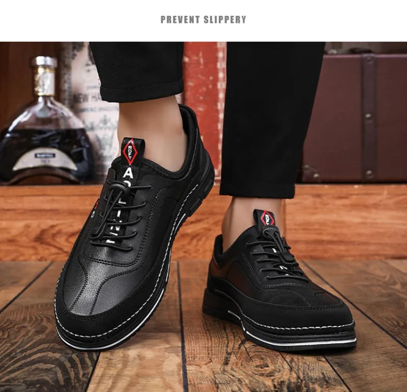 High-quality Men Shoes Breathable Leather Casual Shoe Fashion Business Soft Bottom Shoes for Men Large Size39-48Zapatos Casuales