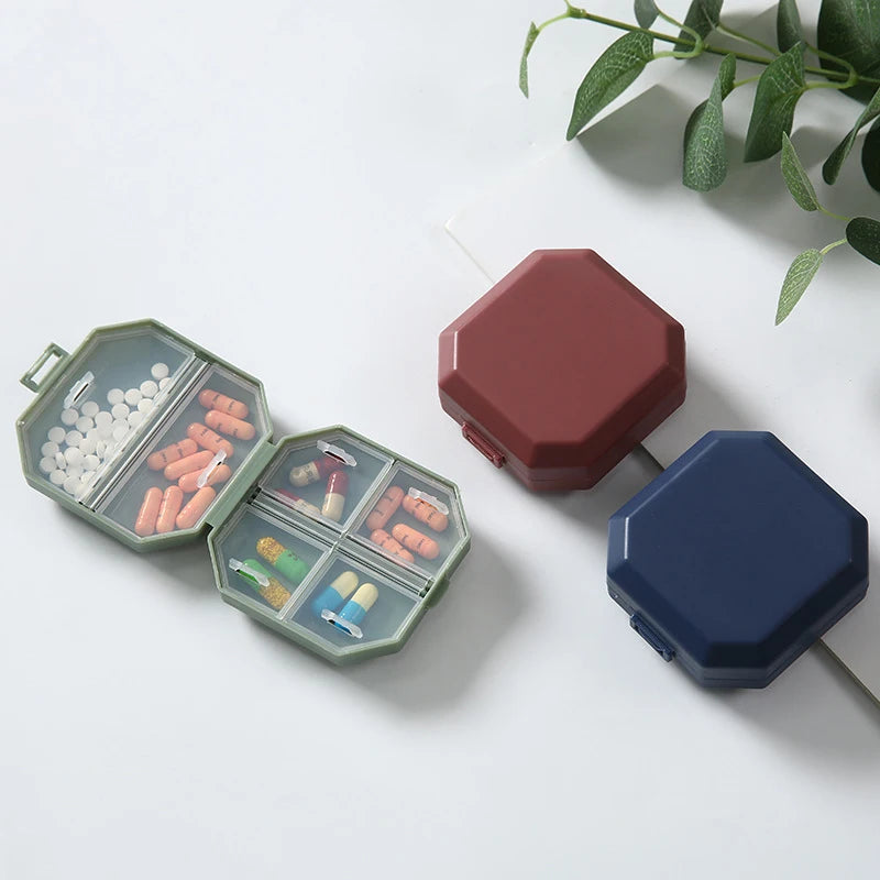 10 Compartments Travel Pill Organizer Pocket Portable Pill Storage Box Case Daily Pill Container or Purse Fish Oil Medicine