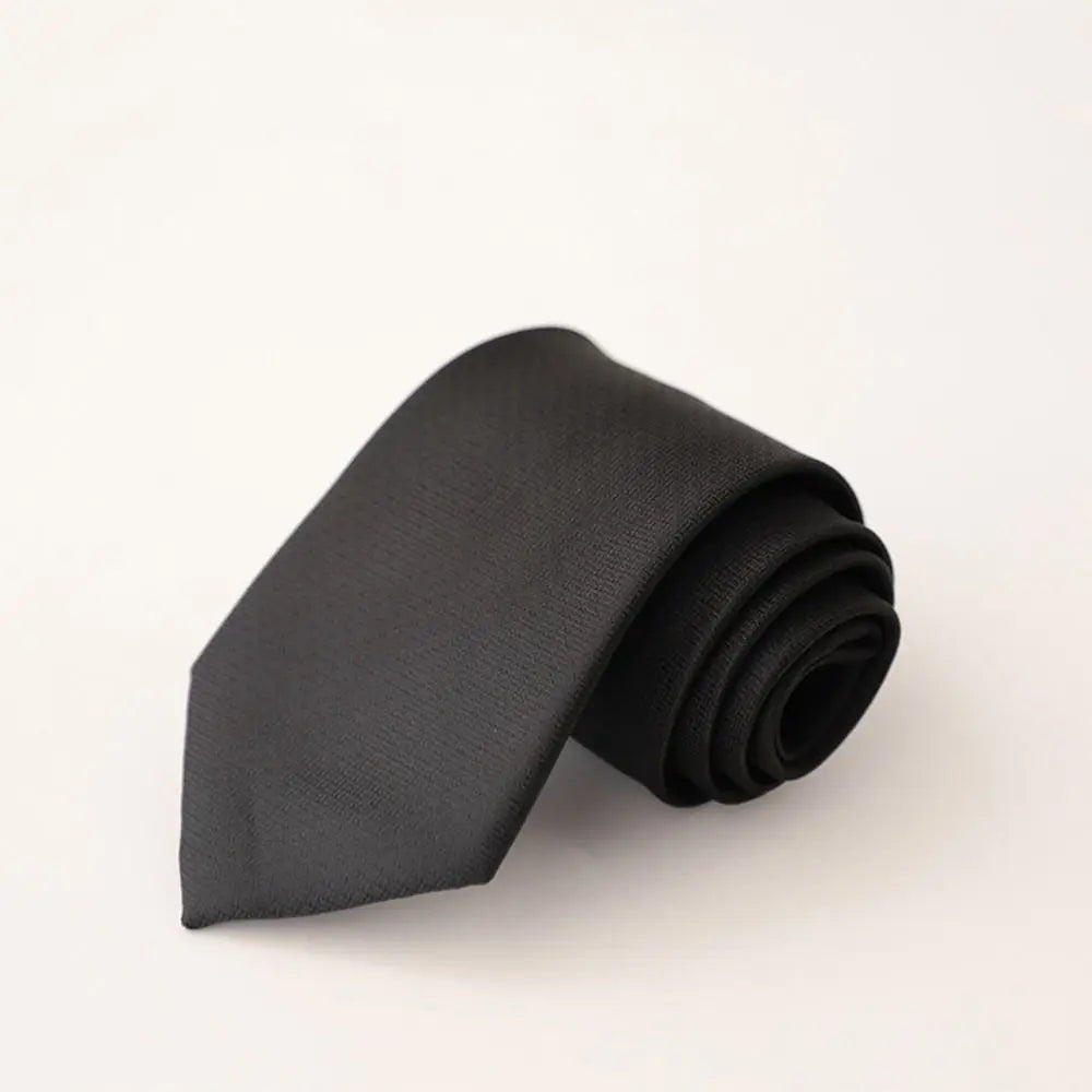 8cm Width Striped Neck Ties Solid Color Trendy Gentlemen Mens Necktie Black Gray Elegant Men's Wedding Tie Clothing Accessories