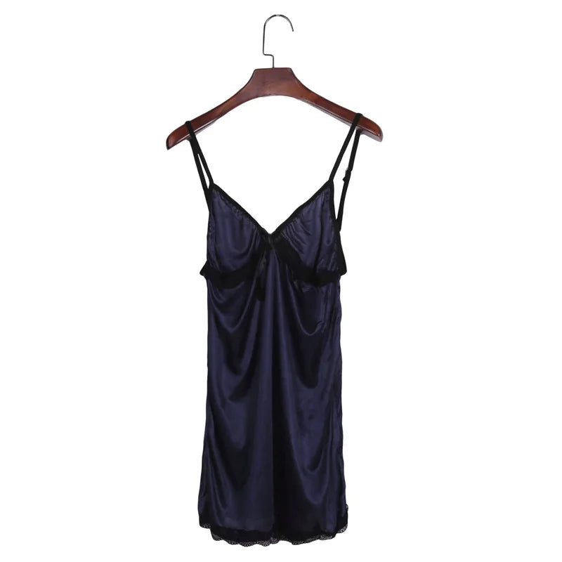 Sexy Perspective Fun Nightgown Women Sleepwear Lace Floral Nightie Lingerie Suspenders Nightdress Comfortable Robe Summer