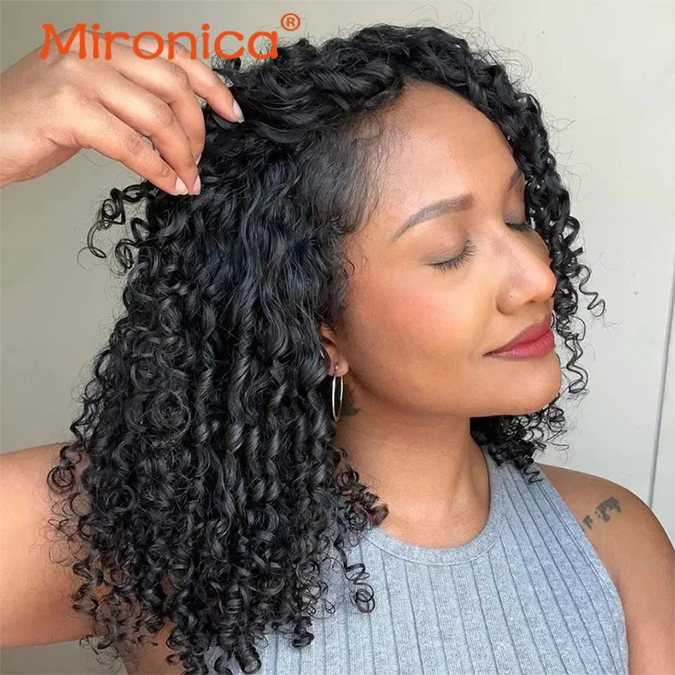 PIXIE Curly Human Hair 1/3/4 Bundle Raw Human Hair Weave Natural Human Hair Extensions Remy Human Hair Bundles for Black Women