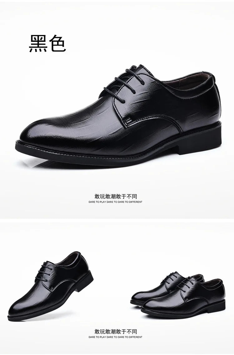 2026 New Mens Leather Dress Shoes Men's Formal Social Male Shoe Casual Business Pointed Toe Luxury Party Designer Shoes for Men