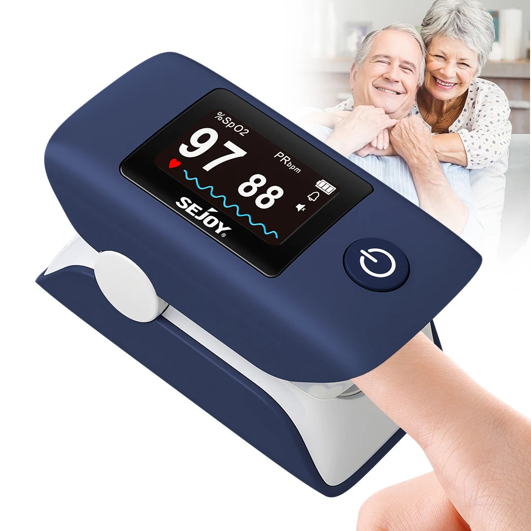 Sejoy Digital Wrist Blood Pressure Monitor,Finger Pulse Oximeter OLED Blood Oxygen Saturation,Heart Rate Meter BP Monitor