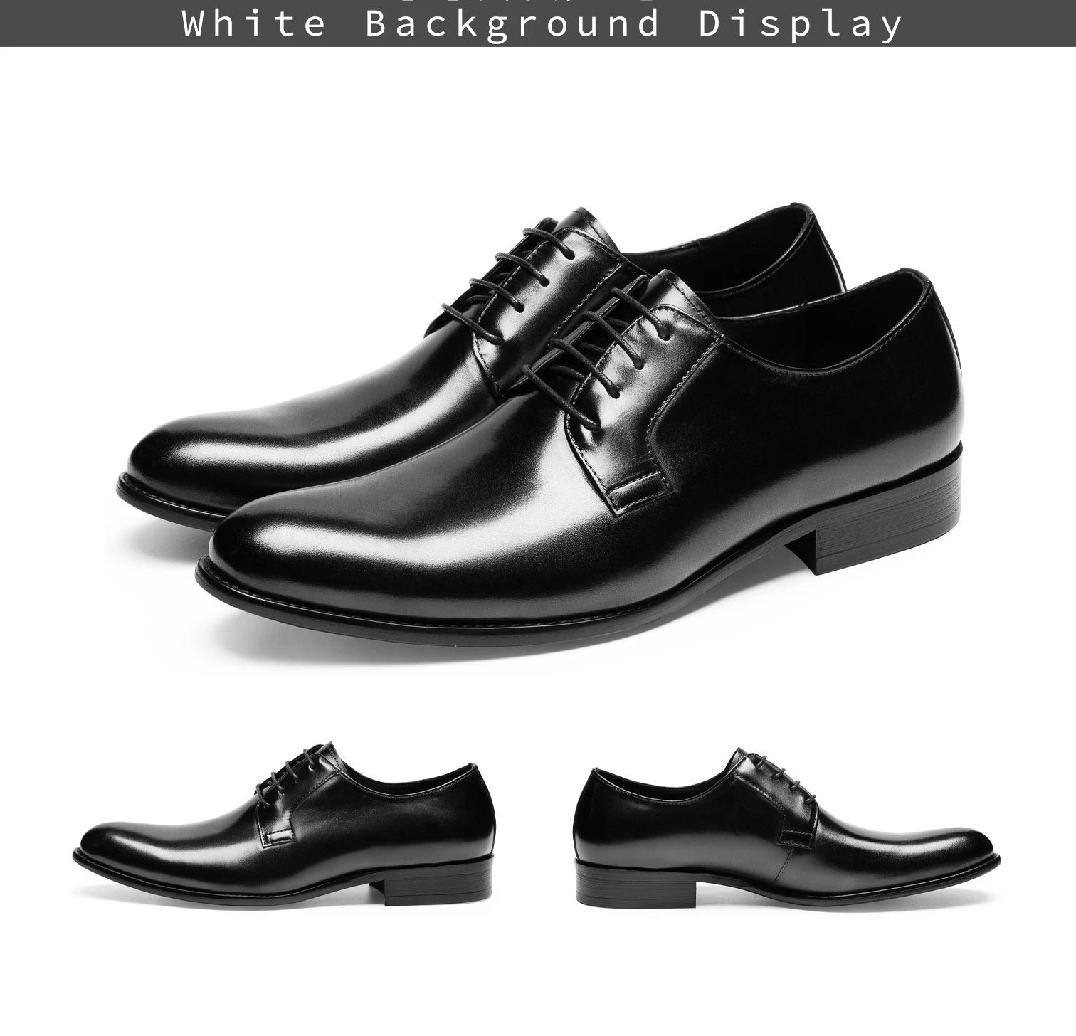 Leather Shoes for Men Luxury Business Men's Shoes High Quality Casual Oxford Dress Shoes Male Lace-Up Office Wedding Formal Shoe