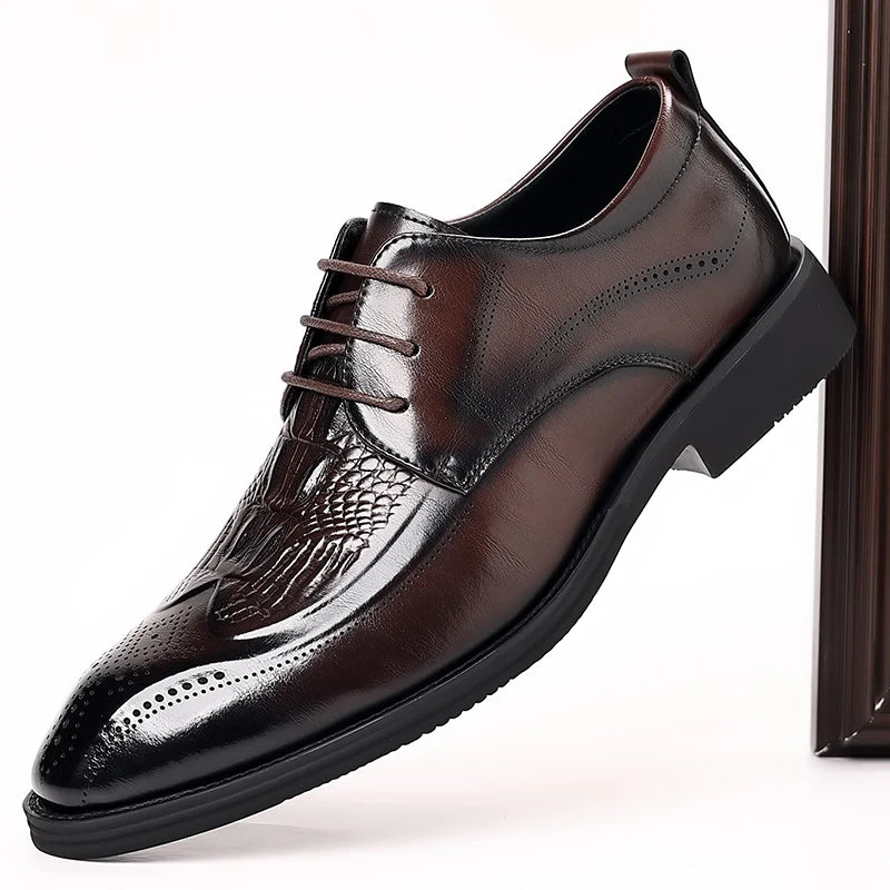 Luxury Brand Men's Glossy Leather Shoes High-end Banquet Dress Shoes Office Men's Pointed Business Shoes High-quality Versatile