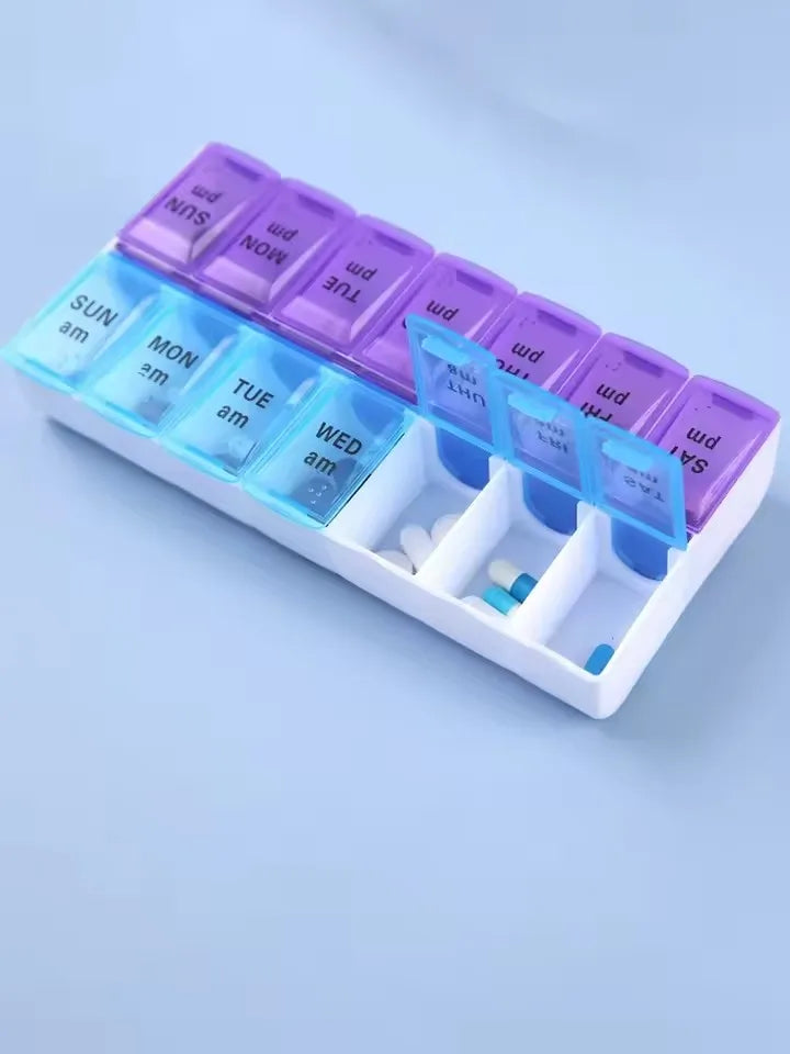 10 Compartments Travel Pill Organizer Pocket Portable Pill Storage Box Case Daily Pill Container or Purse Fish Oil Medicine