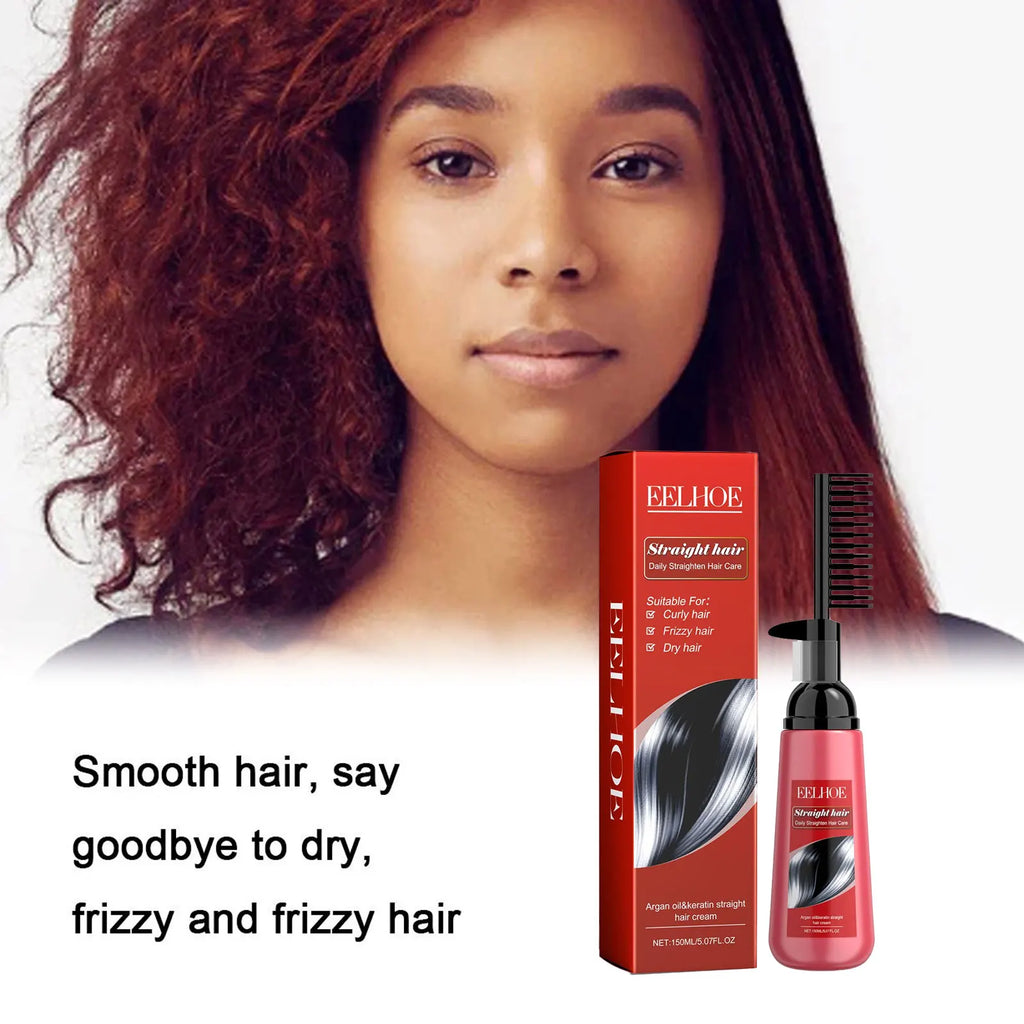 EELHOE Morocco Straight Hair Cream Keratin Smooth Straightening Cream for Frizzy Hair Softener Scalp Treatment Hair Care Produc