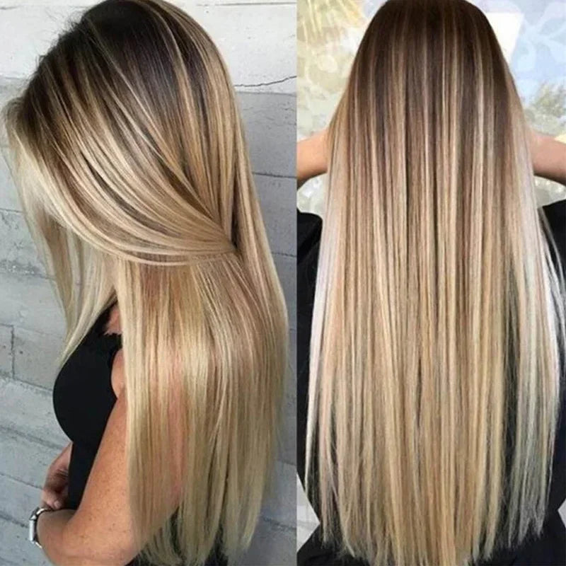 Synthetic 28Inch 72cm Hair Extensions Long Straight Wig Hairstyle Hairpieces Heat Resistant False Hair Daily Use Hair Wigs