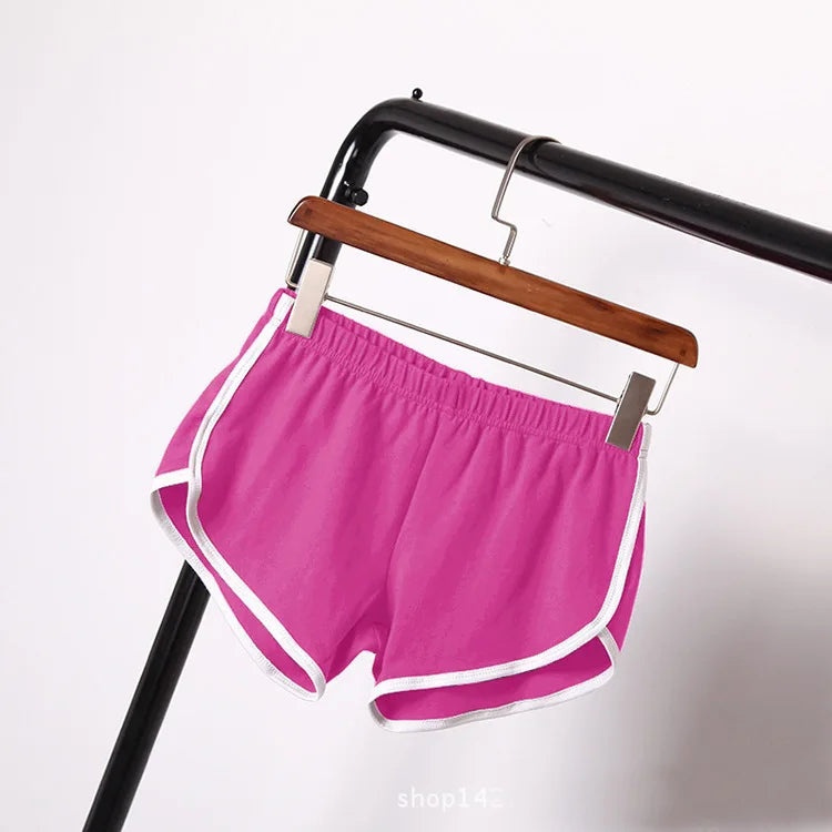 Women Mid Waist Sport Shorts Slim Fit High Stretchy Short Trousers For Summer Female Ladies Running Exercise Beach Short Pants
