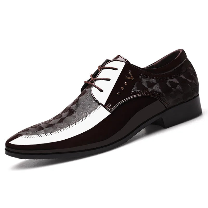Italian Men's Leather Shoes Point Toe Business Dress Shoes Casual Office Shoe Lace Up Oxfords Luxury Wedding Party Shoes for Men