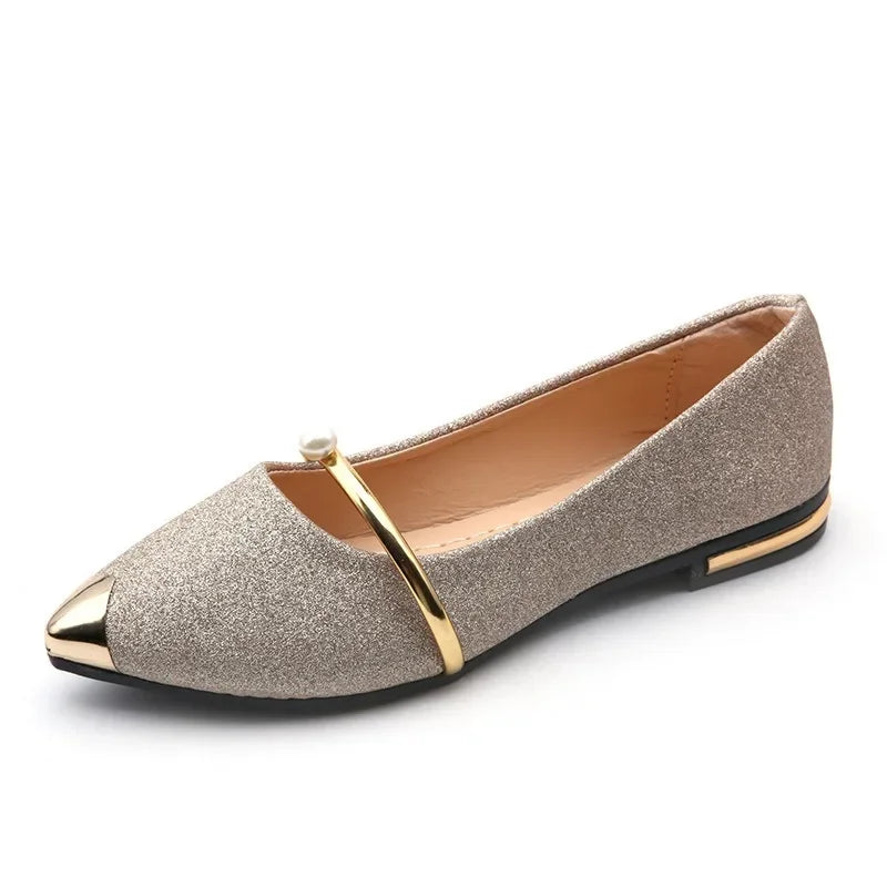 2024 Summer New Women's Shoes Pointed Toe Flat Shoes Shallow Mouth Single Wedding Women Dress Shoes Party Chaussure Femme