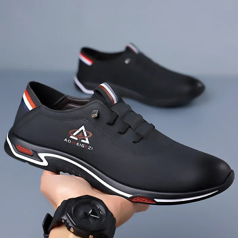 Men's Shoes Fashion Soft Soled Men Casual Shoes British Style Formal Shoes Breathable Lace-Up Bottom Light Sneakers Male Size