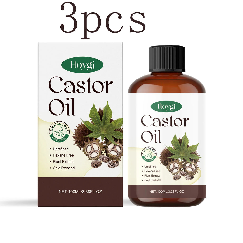 Organic Castor Oil: Nourishing Deeply Moisturizing Oil for Hair Growth, Eyebrows Thickening & Relaxing Body Massage