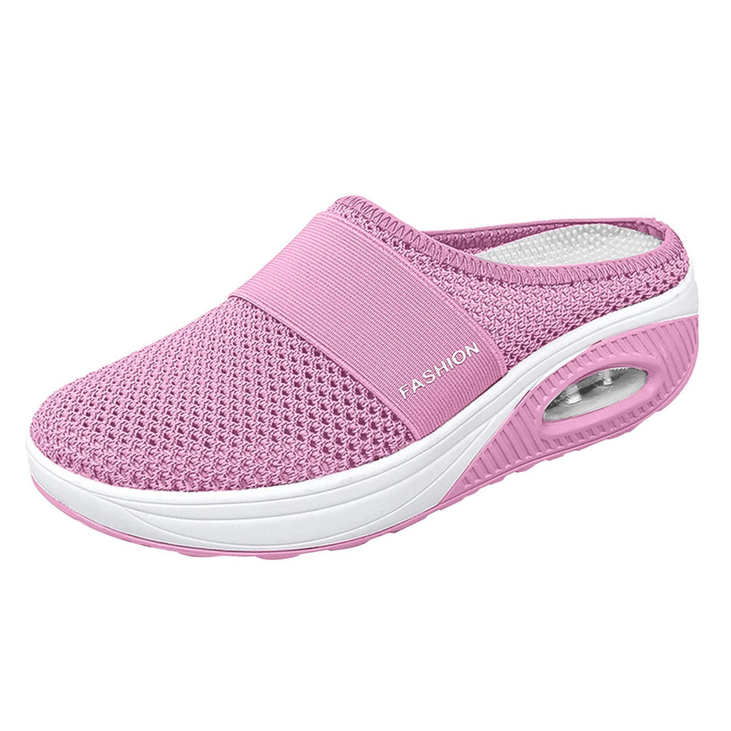 Women Air Cushion Slip On Walking Shoes Breathable Knit Sneakers Lightweight Comfortable Casual Shoes Walking Footwear