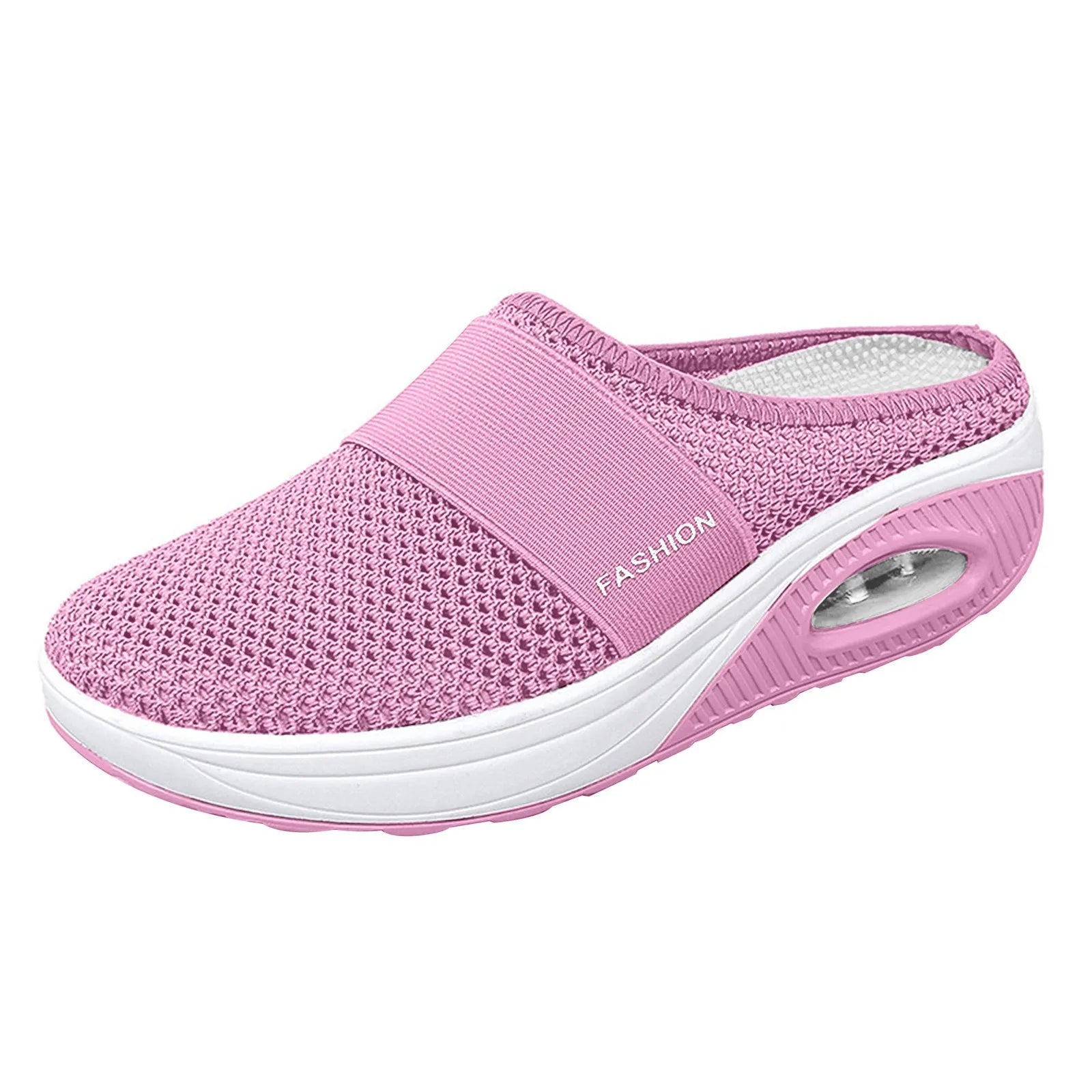 Women Air Cushion Slip On Walking Shoes Breathable Knit Sneakers Lightweight Comfortable Casual Shoes Walking Footwear