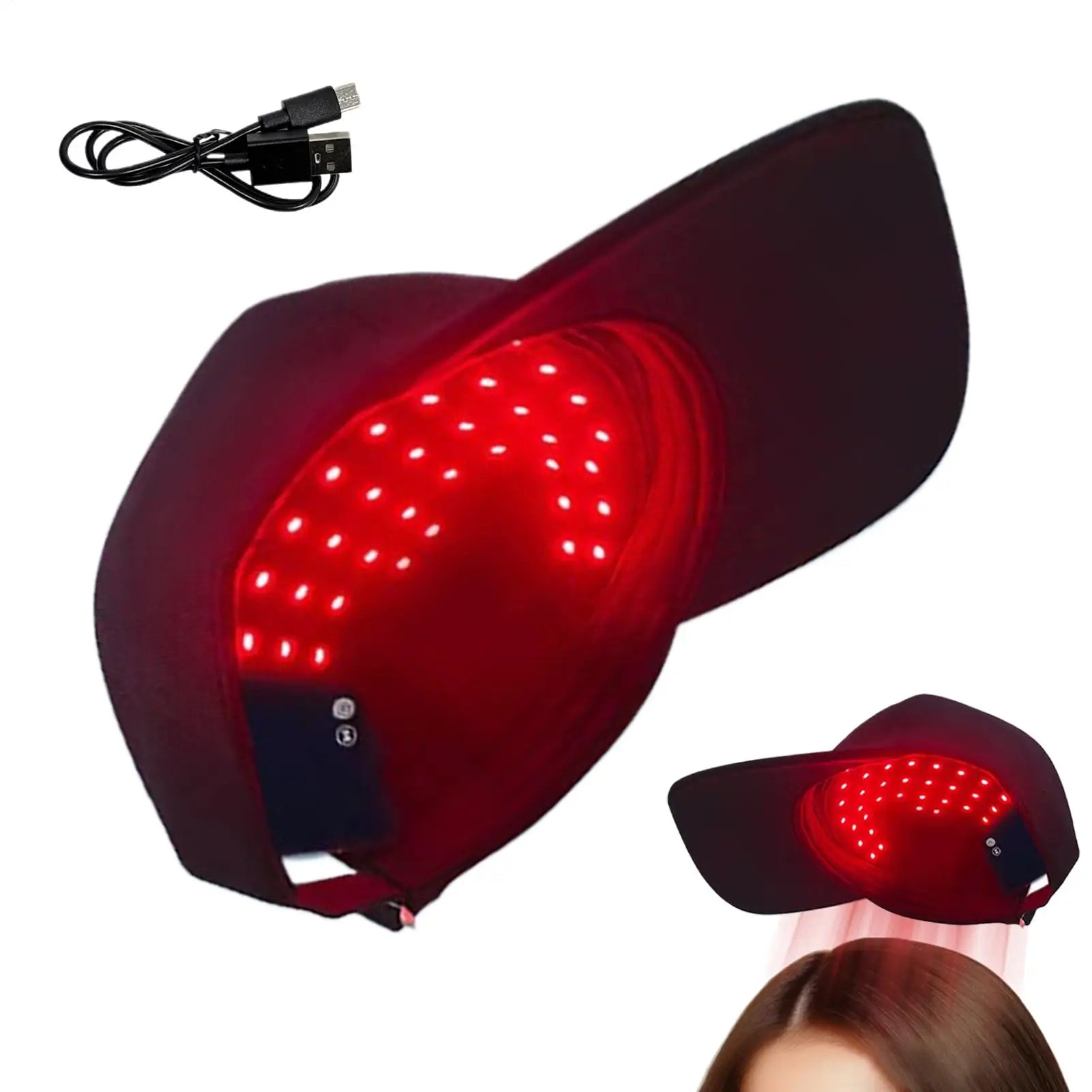 450nm/660nm Hair Growth Cap LED Care Soothing Thickening Hat Red Light Hair Cap for Women Men Hair Regrowth Loss Treatments