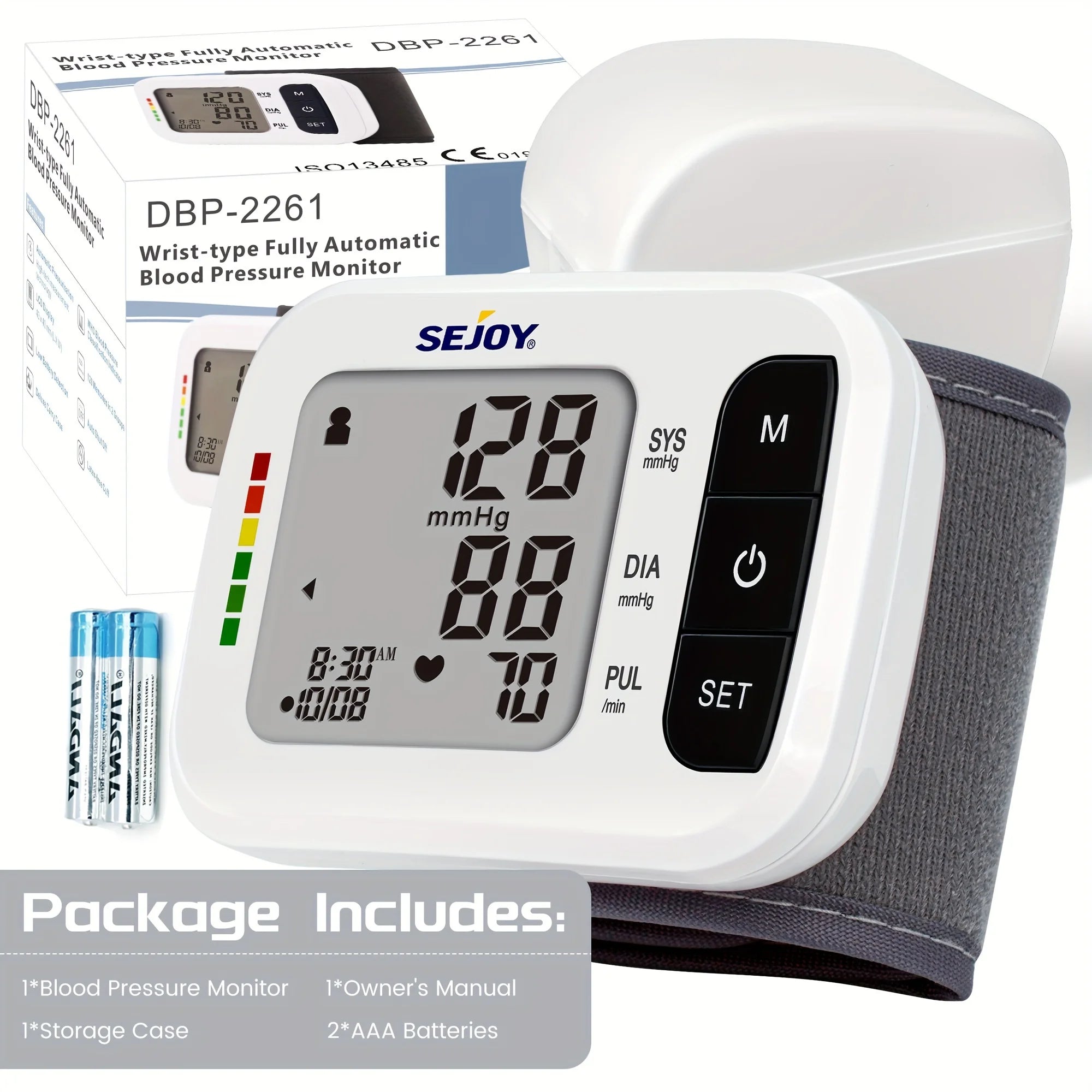 SEJOY Blood Pressure Machine Wrist Blood Pressure Cuff Wrist BP Monitor Wrist Cuff Automatic Monitor with Heartbeat Detection