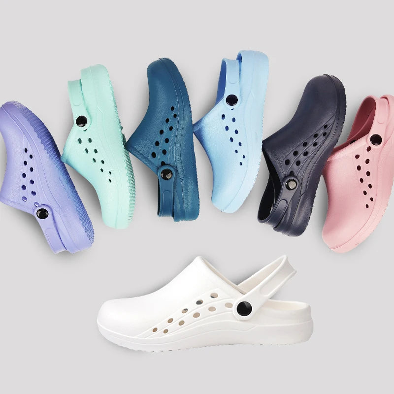 Unisex Scrub Clogs Nurse Medical Shoes EVA Ultra Light Anti Slip On Hospital Doctor Slippers Sandal Nursing Clog X06