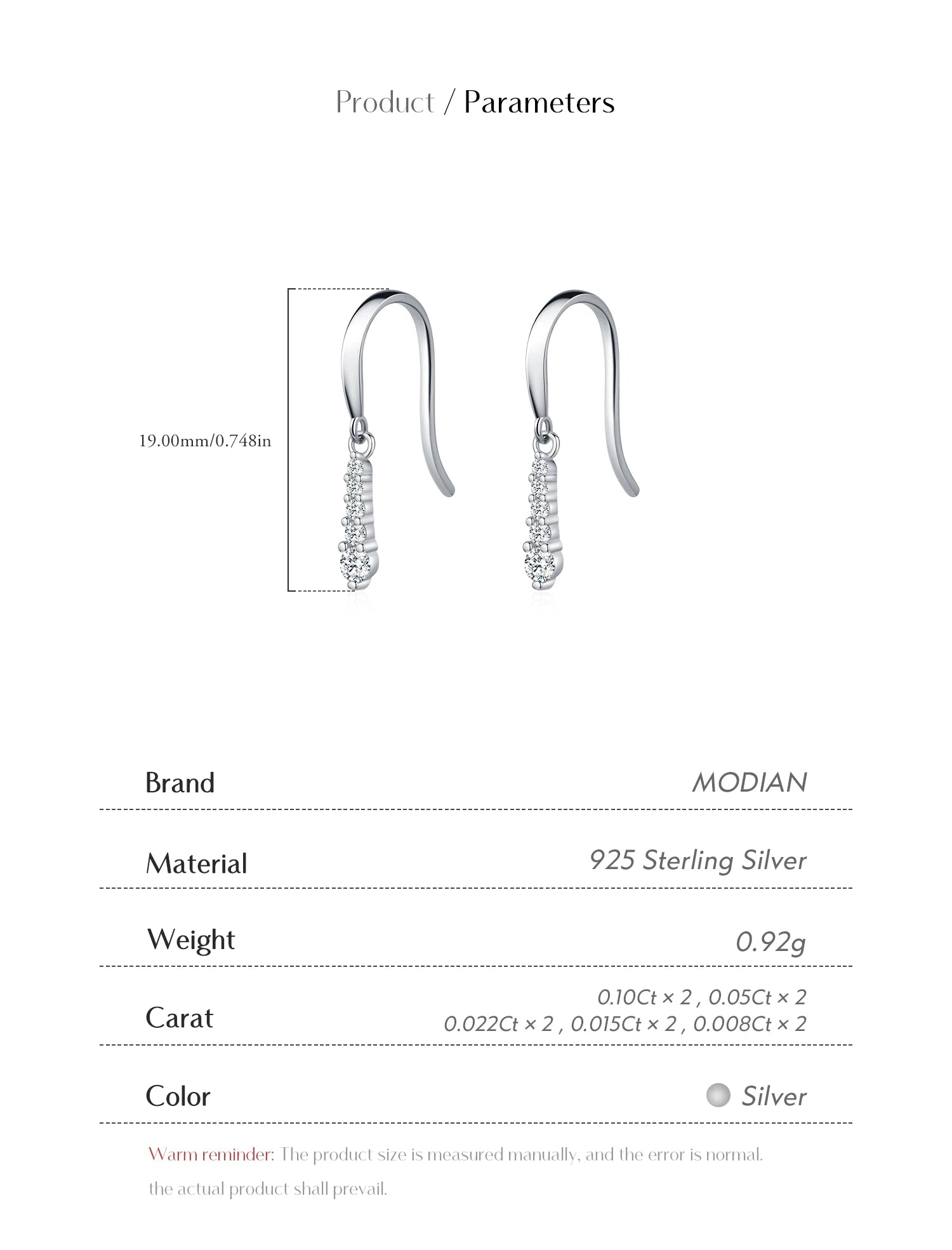 MODIAN D Color Moissanite Dangle Dangle 925 Sterling Silver Fashion Dazzling Fashion Water Drop Earrings For Women Fine Jewelry