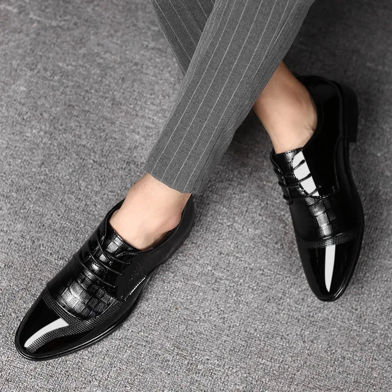 Men's Oxfords Shoes Lace Up Point Toe Business Casual Shoes for Men Wedding Party Office Men's Shoes Luxury Dress Shoe 2026 New