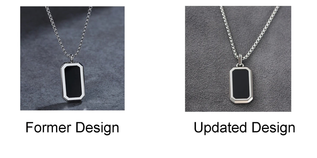 New Design Masculine Jewelry Great Quality Retro Vintage Agate Onyx Classic Box Link Chain Elegant Stainless Steel Men Necklace