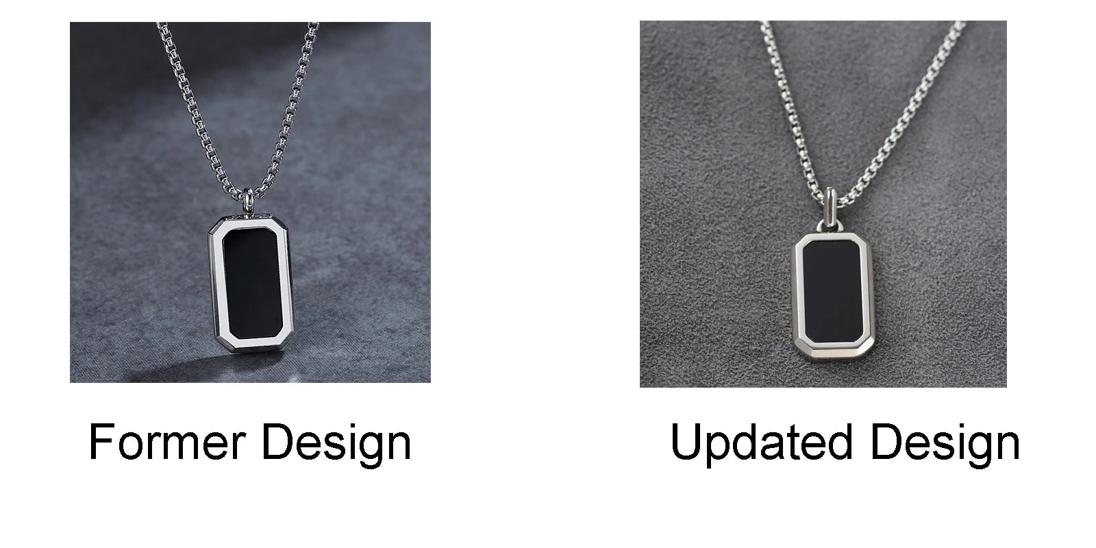 New Design Masculine Jewelry Great Quality Retro Vintage Agate Onyx Classic Box Link Chain Elegant Stainless Steel Men Necklace
