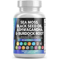 Sea Moss Capsules Contain Black Seed Turmeric & Vitamin D Plant-Based Daily Mineral  All in One Supplement 60 Count Per Bottle
