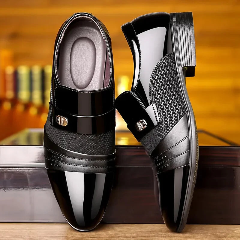 Men's Luxury Lacquer Wedding Shoes Pointed Toe Dress Shoes for Men Classic Business Men Leather Shoe Social Shoes Male Big Size