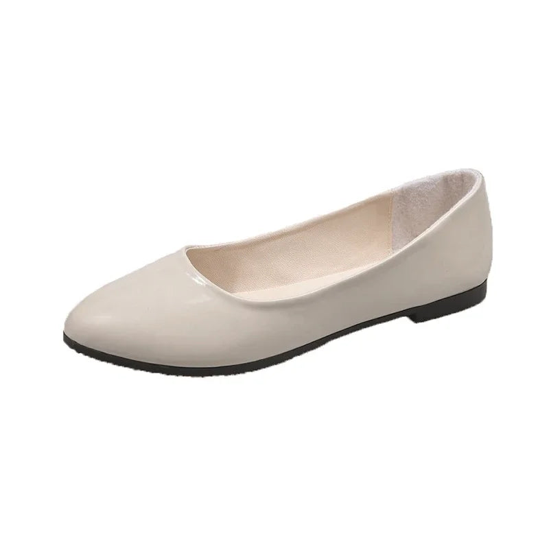 Women's Formal Uniform Shoes Spring Autumn Black Versatile Flat Shoes Women Causal Loafers Non-slip Ladies Ballet Leather Shoes