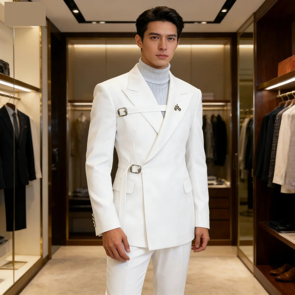 Men's Wedding Tuxedo Suits Blazers Formal Smoking Attire Elegant Homme Moda Traje Do Noivo New in