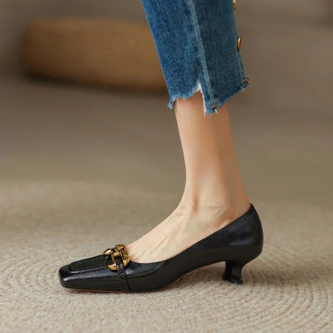 White Shoes For Women 2025 Yellow Ladies Summer Footwear Low Heel Elegant Luxury Leather Casual Black Office 39 Dress Trend A E
