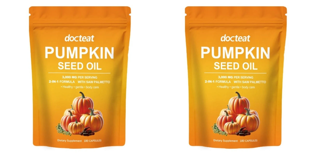 Pumpkin Seed Oil 3,000mg 2-in-1 Formula with Saw Palmetto Supports Gentle Body Care180 Capsules Dietary Supplement for Adults