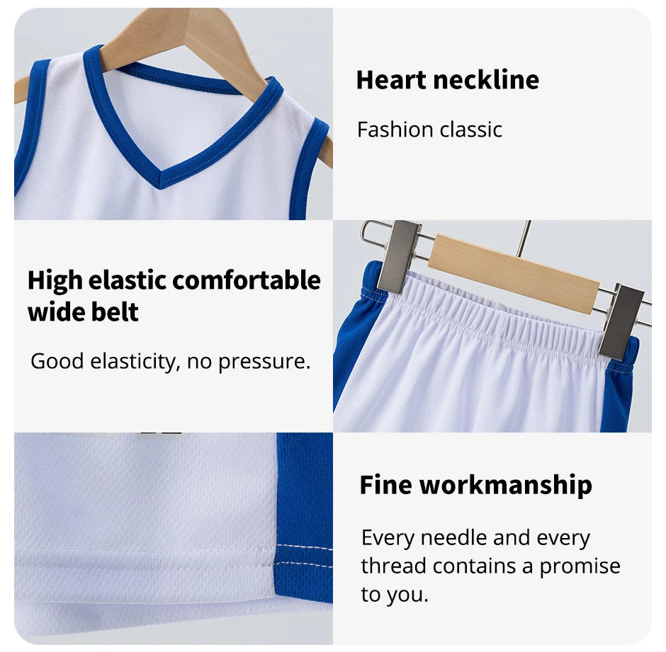 6/2 Pcs Children's Summer Quick-drying Exercise 23 Suit Boys Basketball Football Running Vest Joker Comfortable Shorts Students