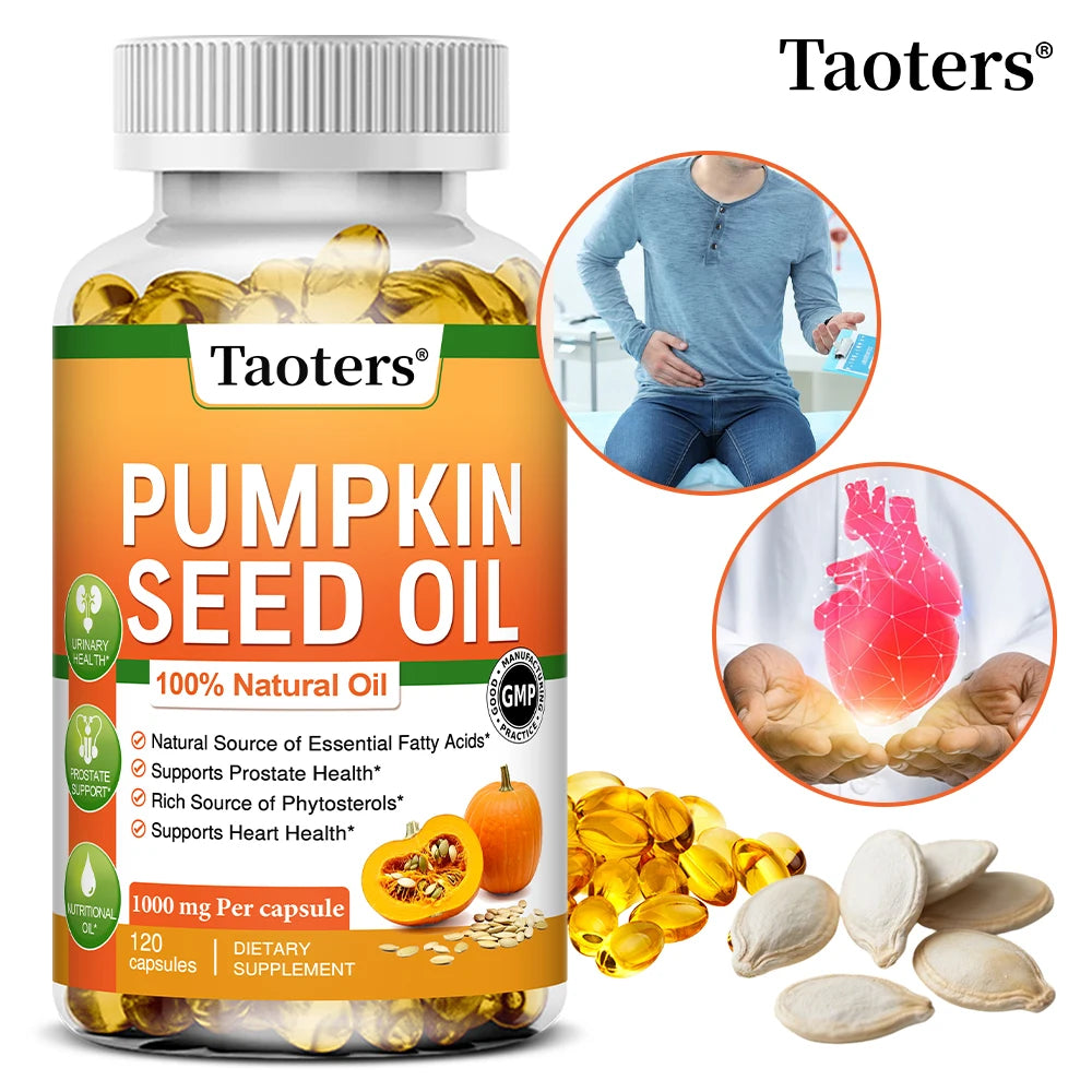 Pumpkin Seed Oil - Supports Prostate Health, Urinary Tract Health, Promotes Hair Growth, Regulates Blood Sugar and Metabolism