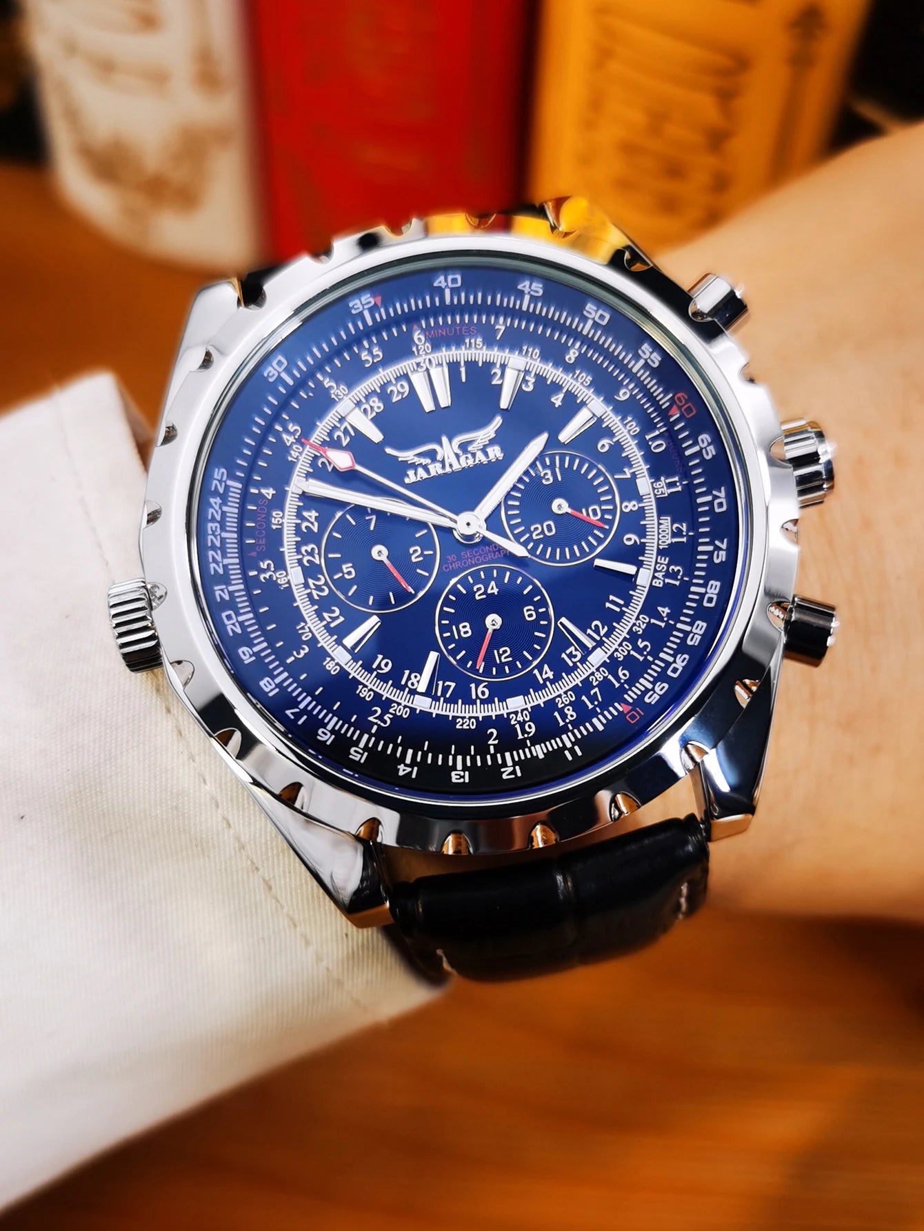 JARAGAR Sports Mens Watches Top Brand Luxury Automatic Mechanical Watch for Men Casual Leather Steel Strap Military Wristwatches