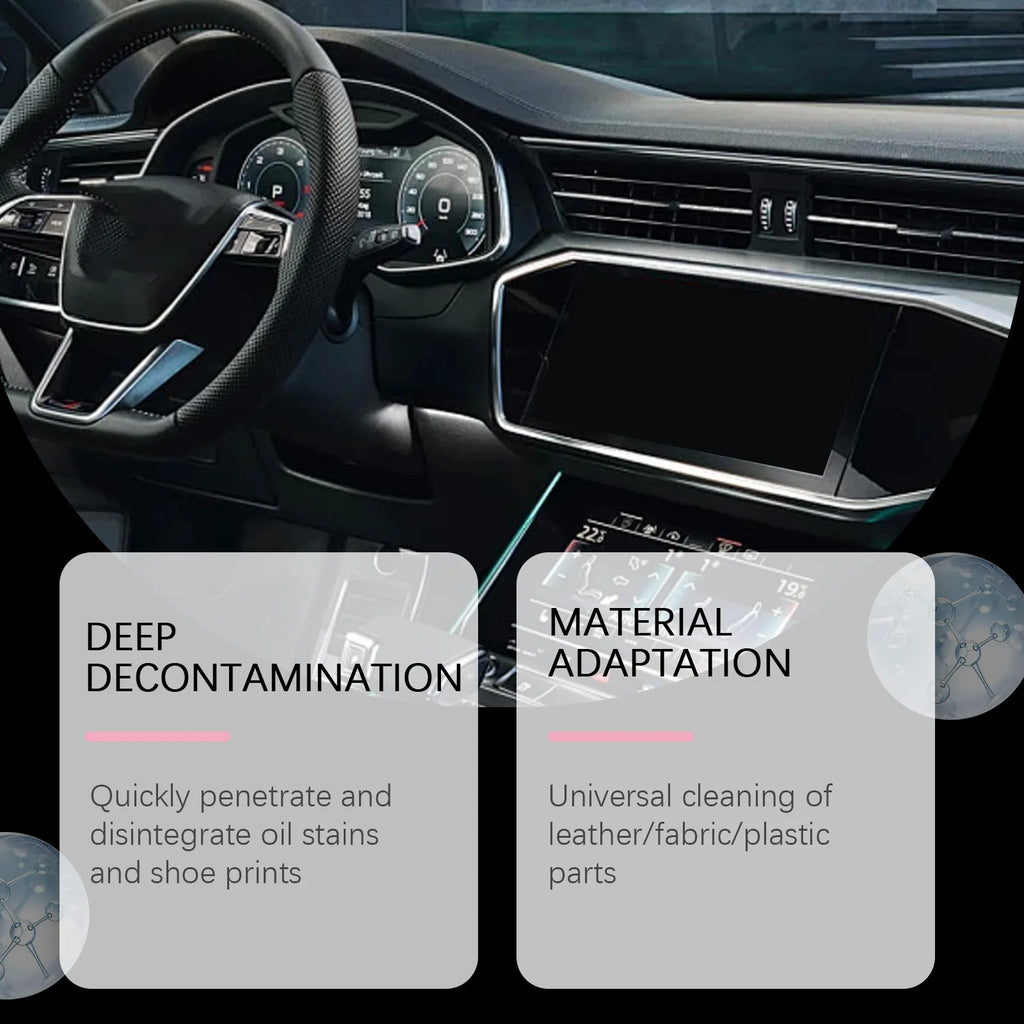 Car Interior Cleaner Agent Ceiling Cleaner Leather Flannel Woven Fabric Water Free Multipurpose Auto Dash Cleaning Tool