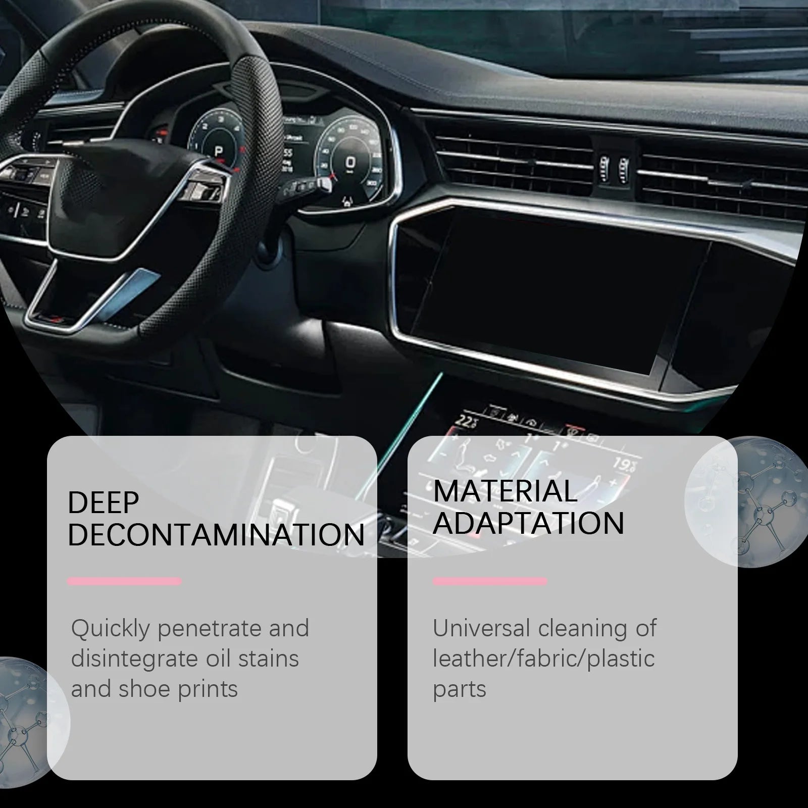 Car Interior Cleaner Agent Ceiling Cleaner Leather Flannel Woven Fabric Water Free Multipurpose Auto Dash Cleaning Tool