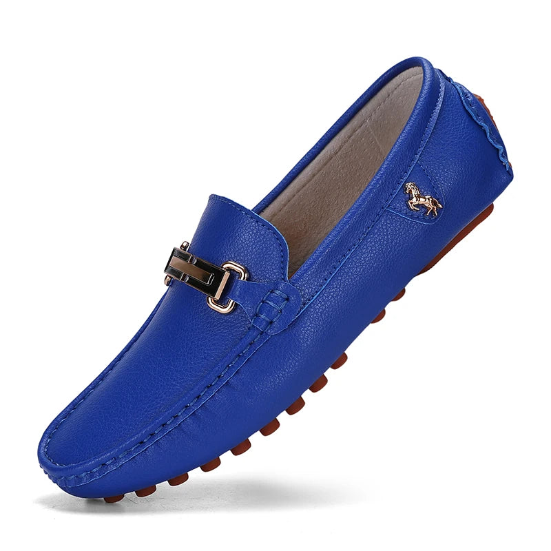 YRZL Shoes Men Handmade PU Leather Loafer Casual Driving Flats Slip-on Shoes Luxury Comfy Moccasins White Loafers Shoes for Men